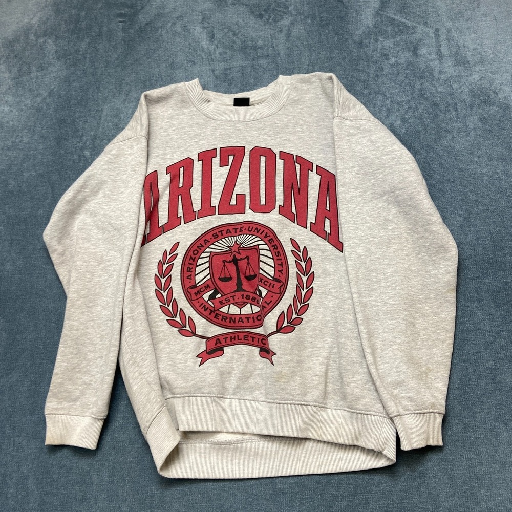 FSBN Arizona State University Athletic Sweatshirt Mens Medium Gray Relaxed Fit
